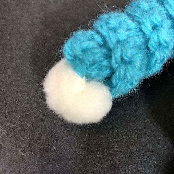 Vintage Handmade YoYo Circle Crochet Clown Doll Teal Blue Long Legs Arms - Picture 9 of 10